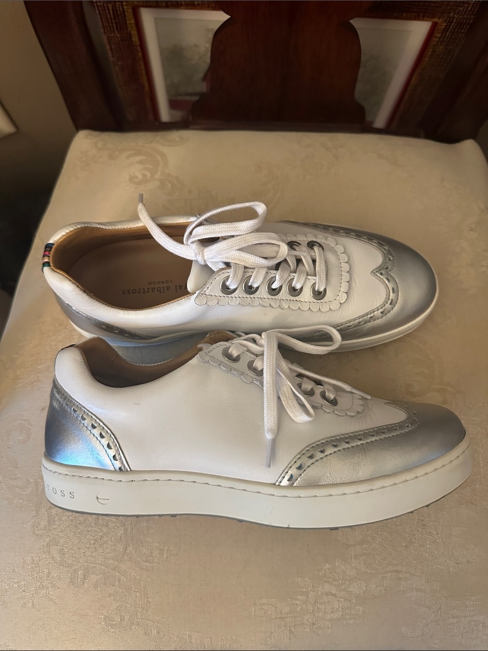 White Leather Royal Albatross London golf shoes, sneakers